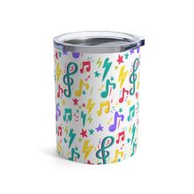 Load image into Gallery viewer, Brightly Colored Music Symbols Insulated Tumbler 10oz Unisex Gift Musician Shipping Included