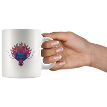 Load image into Gallery viewer, Dragon Head Mug Inspired By Tattoo, 11 and 15 oz White Ceramic Mug, Shipping Included