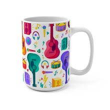 Load image into Gallery viewer, Brightly Colored Music Icons Mug 11oz/15oz Musician Gift Unisex Shipping Included
