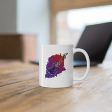 Load image into Gallery viewer, Rock and Roll Electric Guitar Purple Background Mug 11oz/15oz Musician Gift Unisex Shipping Included