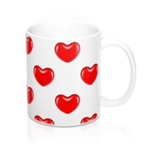 Load image into Gallery viewer, JELLYBEAN HEARTS Pattern Valentine Amour Sweetie Mug 11oz/15oz Shipping Included