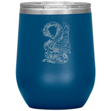 Load image into Gallery viewer, Tattoo Inspired Dragon Design 12oz Insulated Wine Tumbler, Laser Etched, Multi Colors, Shipping Included