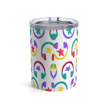 Load image into Gallery viewer, Brightly Colored All Over Headphones Print Insulated Tumbler 10oz Unisex Gift Musician Shipping Included
