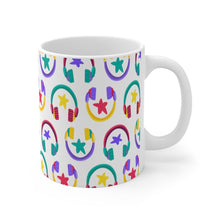 Load image into Gallery viewer, Brightly Colored Headphones Mug 11oz/15oz DeeJay DJ Musician Gift Unisex Shipping Included