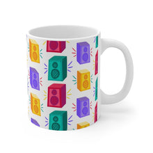 Load image into Gallery viewer, Brightly Colored Speakers Mug 11oz/15oz DeeJay DJ Musician Gift Unisex Shipping Included
