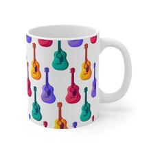 Load image into Gallery viewer, Brightly Colored Acoustic Guitars Mug 11oz/15oz Musician Gift Unisex Shipping Included