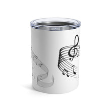 Load image into Gallery viewer, MUSIC GO ROUND Score Notes Insulated Tumbler 10oz MusIcian Gift Shipping Included