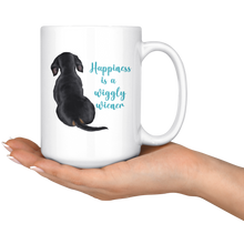 Load image into Gallery viewer, Doxie Happiness Mug - Black and Tan - 11 & 15 oz - FREE SHIPPING
