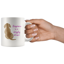 Load image into Gallery viewer, Doxie Happiness Mug, Blonde - 11 & 15 oz - FREE SHIPPING