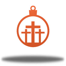 Load image into Gallery viewer, Christmas Faithful - 3 Crosses Ornament, Laser Cut Steel, 3.5" Across, Shipping Included