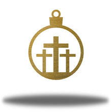 Load image into Gallery viewer, Christmas Faithful - 3 Crosses Ornament, Laser Cut Steel, 3.5" Across, Shipping Included