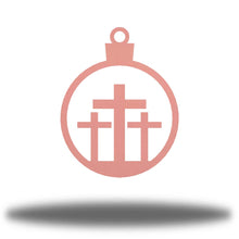Load image into Gallery viewer, Christmas Faithful - 3 Crosses Ornament, Laser Cut Steel, 3.5" Across, Shipping Included
