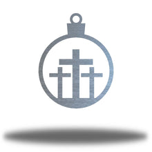 Load image into Gallery viewer, Christmas Faithful - 3 Crosses Ornament, Laser Cut Steel, 3.5" Across, Shipping Included