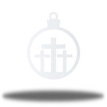 Load image into Gallery viewer, Christmas Faithful - 3 Crosses Ornament, Laser Cut Steel, 3.5" Across, Shipping Included