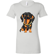 Load image into Gallery viewer, Black & Tan Doxie Vector Rendering Women's T-Shirt, Multi Colors, Extended Sizes, Free Shipping