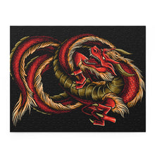 Load image into Gallery viewer, Red and Gold Dragon Puzzle (120, 252, 500-Piece)