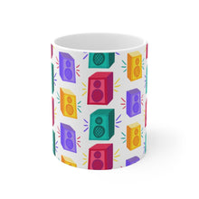 Load image into Gallery viewer, Brightly Colored Speakers Mug 11oz/15oz DeeJay DJ Musician Gift Unisex Shipping Included