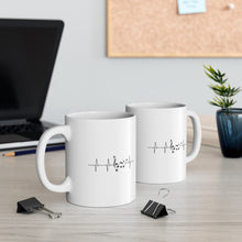 Load image into Gallery viewer, Music Note Score EKG Mug 11oz/15oz Singer Musician Gift Unisex Shipping Included