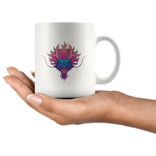Load image into Gallery viewer, Dragon Head Mug Inspired By Tattoo, 11 and 15 oz White Ceramic Mug, Shipping Included