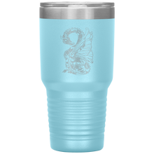 Load image into Gallery viewer, Tattoo Inspired Dragon Design, 30oz Insulated Travel Tumbler, Laser Etched, Multi Colors, Shipping Included