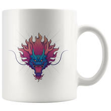 Load image into Gallery viewer, Dragon Head Mug Inspired By Tattoo, 11 and 15 oz White Ceramic Mug, Shipping Included