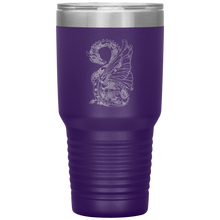 Load image into Gallery viewer, Tattoo Inspired Dragon Design, 30oz Insulated Travel Tumbler, Laser Etched, Multi Colors, Shipping Included