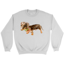 Load image into Gallery viewer, Doxie Flower Collar Unisex Sweatshirt Multi Color Extended Sizes Free Shipping