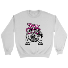 Load image into Gallery viewer, Wirehair Dachshund With Glasses Unisex Sweatshirt Multi Color Extended Sizes Free Shipping