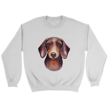 Load image into Gallery viewer, Doxie Head Watercolor Unisex Sweatshirt Multi Color Extended Sizes Free Shipping