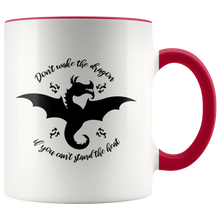 Load image into Gallery viewer, Don't Wake the Dragon Color Accent 11oz Ceramic Mug, Multi Colors, Free Shipping