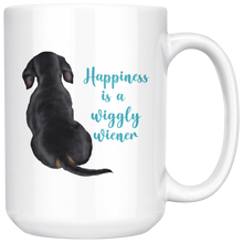 Load image into Gallery viewer, Doxie Happiness Mug - Black and Tan - 11 & 15 oz - FREE SHIPPING