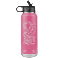 Load image into Gallery viewer, Dragon Tattoo Inspired 32oz Insulated Water Bottle, Laser Etched, Multi Colors, Shipping Included