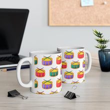 Load image into Gallery viewer, Brightly Colored Snare Drums Mug 11oz/15oz Musician Gift Unisex Shipping Included