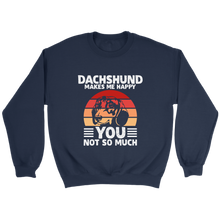 Load image into Gallery viewer, Dachshund Makes Me Happy Unisex Sweatshirt Multi Color Extended Sizes Free Shipping