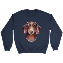 Load image into Gallery viewer, Doxie Head Watercolor Unisex Sweatshirt Multi Color Extended Sizes Free Shipping