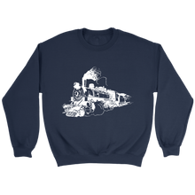 Load image into Gallery viewer, Distressed Old Steam Train Unisex Sweat Shirt Multi Colors Extended Sizes Shipping Included
