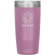 Load image into Gallery viewer, Dragon - BELIEVE, 20 oz Insulated Travel Tumbler, Laser Etched, Multi Colors, Shipping Included