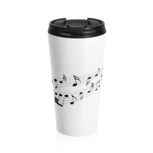Load image into Gallery viewer, Flowing Musical Notes Stainless Steel 15 oz Travel Mug Music Unisex Shipping Included