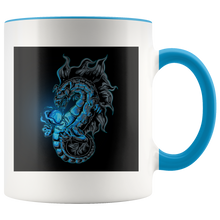 Load image into Gallery viewer, Magical Blue Dragon 11oz Accent Color Ceramic Mug, Multi Colors, Free Shipping