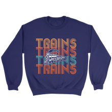 Load image into Gallery viewer, Trains Locomotive Unisex Sweat Shirt Multi Color Extended Sizes Shipping Included