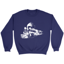 Load image into Gallery viewer, Distressed Old Steam Train Unisex Sweat Shirt Multi Colors Extended Sizes Shipping Included