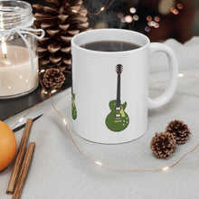 Load image into Gallery viewer, Green Electric Guitar X3 Mug 11oz/15oz Musician Gift Unisex Shipping Included