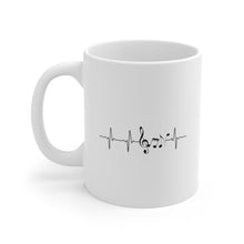 Load image into Gallery viewer, Music Note Score EKG Mug 11oz/15oz Singer Musician Gift Unisex Shipping Included