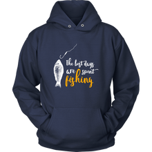 Load image into Gallery viewer, Best Days Are Spent Fishing Unisex Hoodie, Multi Colors, Extended Sizes, Shipping Included