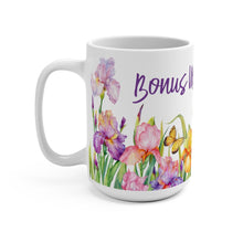 Load image into Gallery viewer, Bonus Mom Iris Garden Mug 11oz/15oz Woman Gift Shipping Included