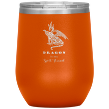Load image into Gallery viewer, Dragon is My Spirit Animal 12 oz Insulated Wine Tumbler, Laser Etched, Multi-Colors, Shipping Included