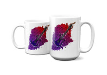 Load image into Gallery viewer, Rock and Roll Electric Guitar Purple Background Mug 11oz/15oz Musician Gift Unisex Shipping Included