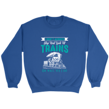 Load image into Gallery viewer, I Dont Always Stop To Look At Trains Unisex Sweat Shirt Multi Colors Extended Sizes Shipping Included