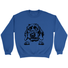 Load image into Gallery viewer, Wirehair Dachshund With Paws Unisex Sweatshirt Multi Color Extended Sizes Free Shipping