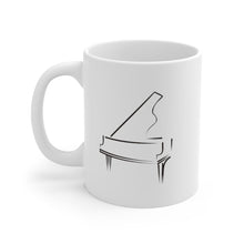 Load image into Gallery viewer, Stylized Baby Grand Piano Line Drawing 11oz/15oz Pianist Musician Gift Unisex Shipping Included